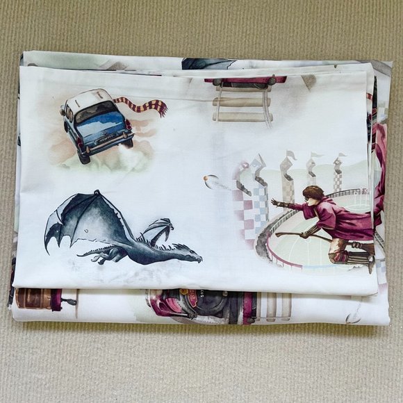 New Harry Potter Storybook Twin Sheet set: 1 Pillowcase+Fitted sheet+Flat Sheet - Picture 2 of 2